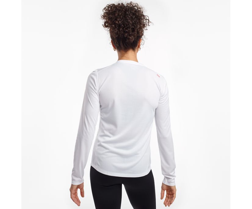 Saucony Stopwatch Long Sleeve Skjorta Dam Vita | Sverige 561LIS